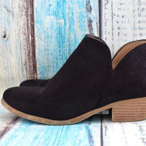 Women's Soda Boots Slip On Zipper Back Casual Ankle SIZE 8.5 Black